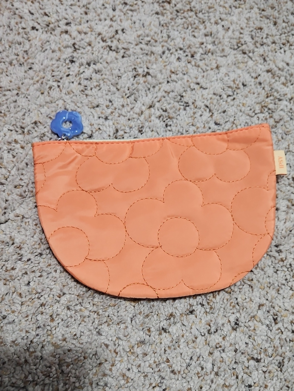 Ipsy Orange Quilted Puffer Makeup Bag